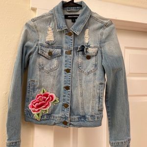 Ashley Mason Floral Patch Denim Jacket